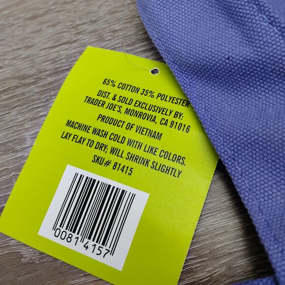 Trader Joe's New Halloween Canvas Tote Bag Purple Embroidered Logo - Picture 5 of 7